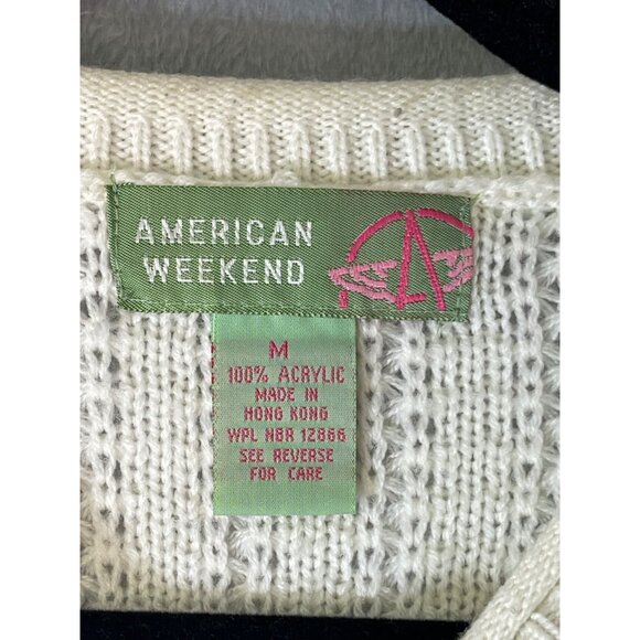 American Weekend womens Medium Vintage sweater office white - Picture 13 of 16